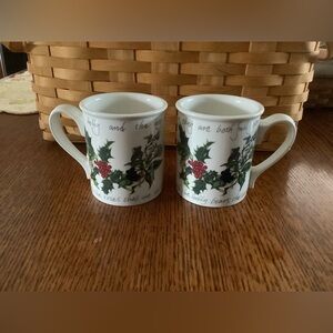 Set of two- The Holly & The Ivy Mugs from Portmeirion England